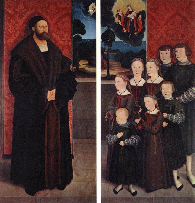 STRIGEL, Bernhard Portrait of Conrad Rehlinger and his Children ar oil painting picture